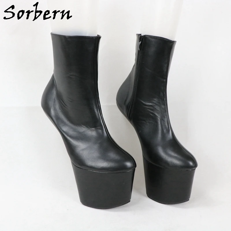 Ботильоны на расширяющемся книзу каблуке Sorbern для женщин черные матовые унисекс