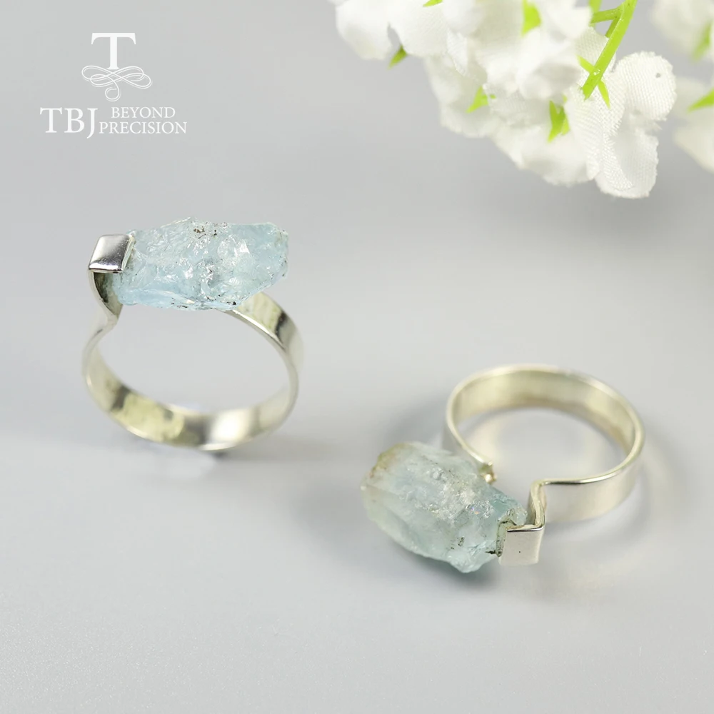 Женское кольцо с аквамарином TBJ ювелирное изделие ручного изготовления
