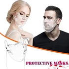 Многоразовая маска для лица с ремешком, прозрачная пластиковая противомасляная Масляная маска, противотуманная маска для лица, кухонный инструмент, защита экрана от брызг, крышка для рта