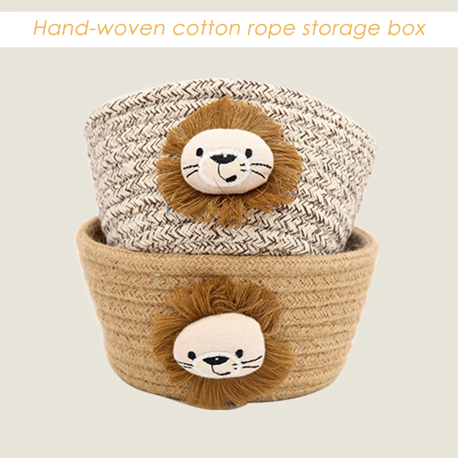 

Cartoon Animals Hand Woven Storage Basket Kids Toys Desktop Organizer Sundries Storage Box Laundry Baskets 16*9CM