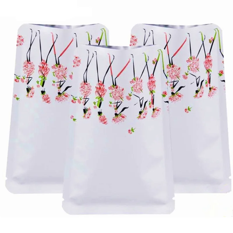 100 шт./лот белый матовый девочек Танцы Алюминий Фольга мешок с открытым верхом