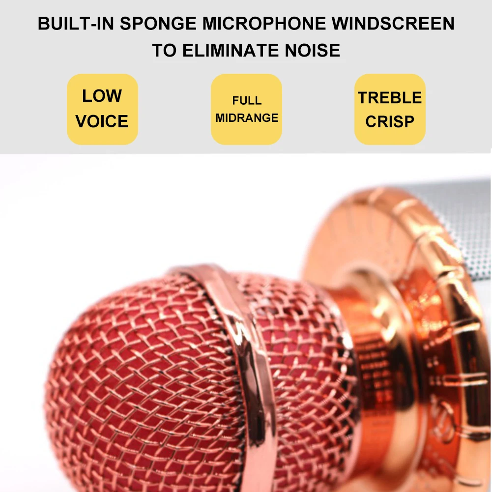 Bluetooth микрофон с Поддержкой записи песен портативный беспроводной мигающими
