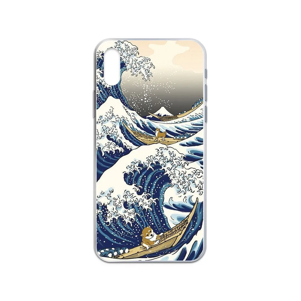 Чехол Kanagawa для телефона с рисунком серфинга из Японии Прозрачный чехол iphone 4 4S 5 5C