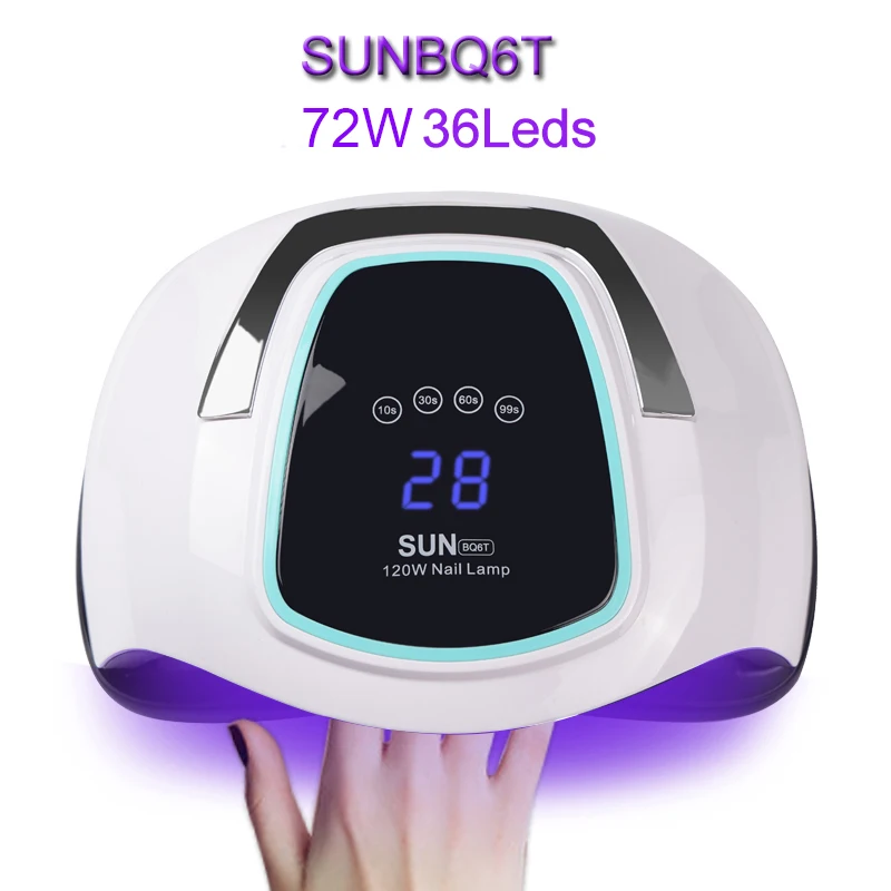 SUN BQ6T 36 светодиодный 72 Вт лампа для ногтей УФ светильник отверждения Сушилка ЖК