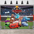 Задний фон для фотосъемки с изображением мультяшных автомобилей