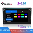 Мультимедийный проигрыватель Podofo, 2DIN, Android, GPS-навигация, RDS, FM, AM, универсальный, для Nissan, Hyundai, Toyota, Wi-Fi