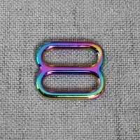 1 pcslot 15mm colourful metal accessories diy shoulder leather bag strap belt web rectangle adjust pin buckle slider loop