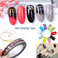 0 5mm 9 colors striping tape line 3d nail art stickers polish transfer nail wire foils adhesive decal diy manicure decoration