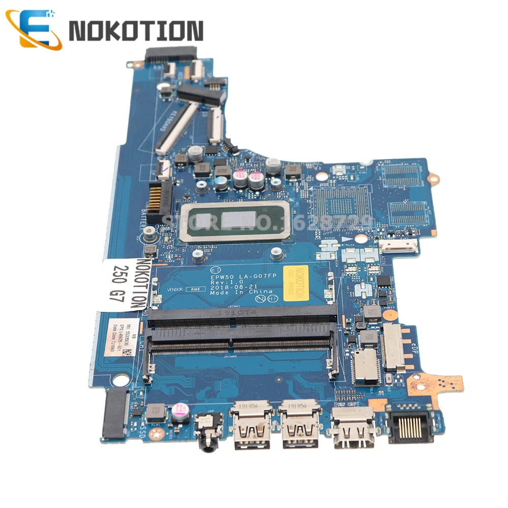 NOKOTION для HP 250 G7 256 материнская плата ноутбука I7-8565U ЦП DDR4 L49976-601 L49976-001 EPW50 |