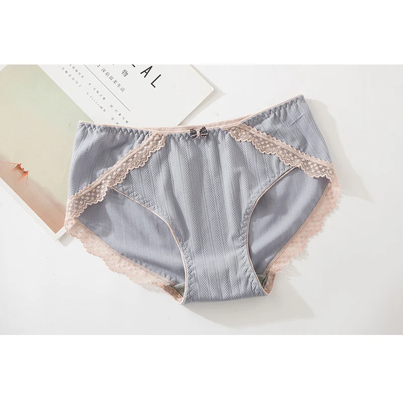 Sexy Lace Panties Seamless Women Underwear Briefs Nylon Silk for Ladies Bikini Cotton Lingerie 6pcs set
