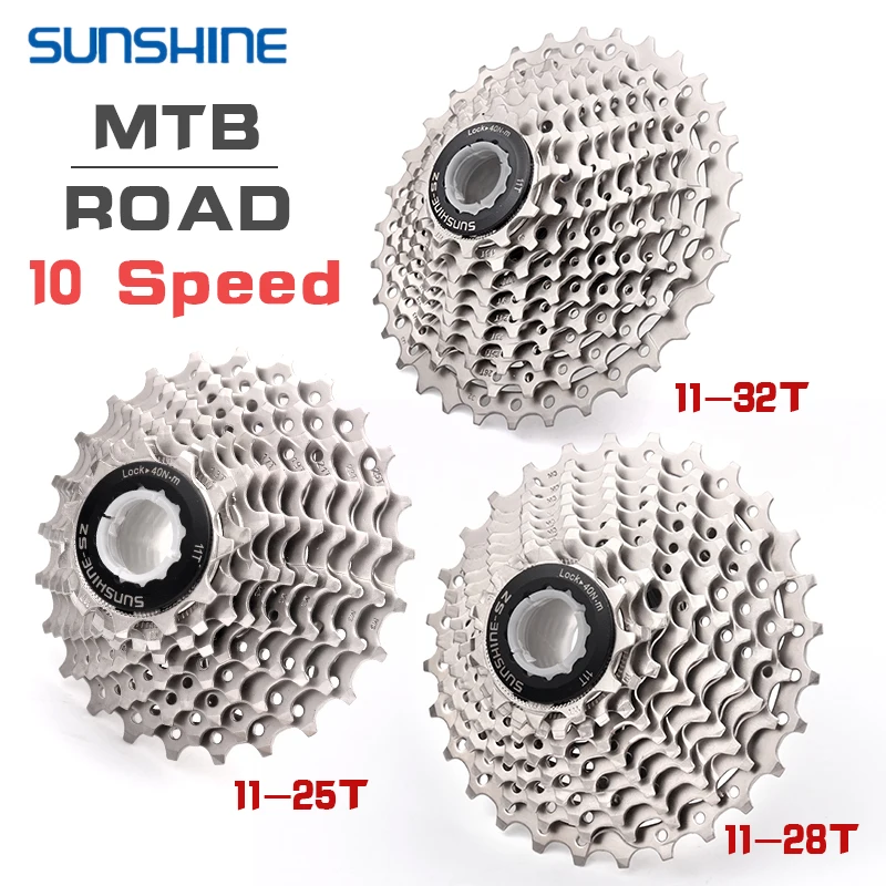 SUNSHINE-10S Couronne de volant pour vélos маршрут и втт 11-25T 28T 32T 36T 40 т 42 46T тяжелые Технические