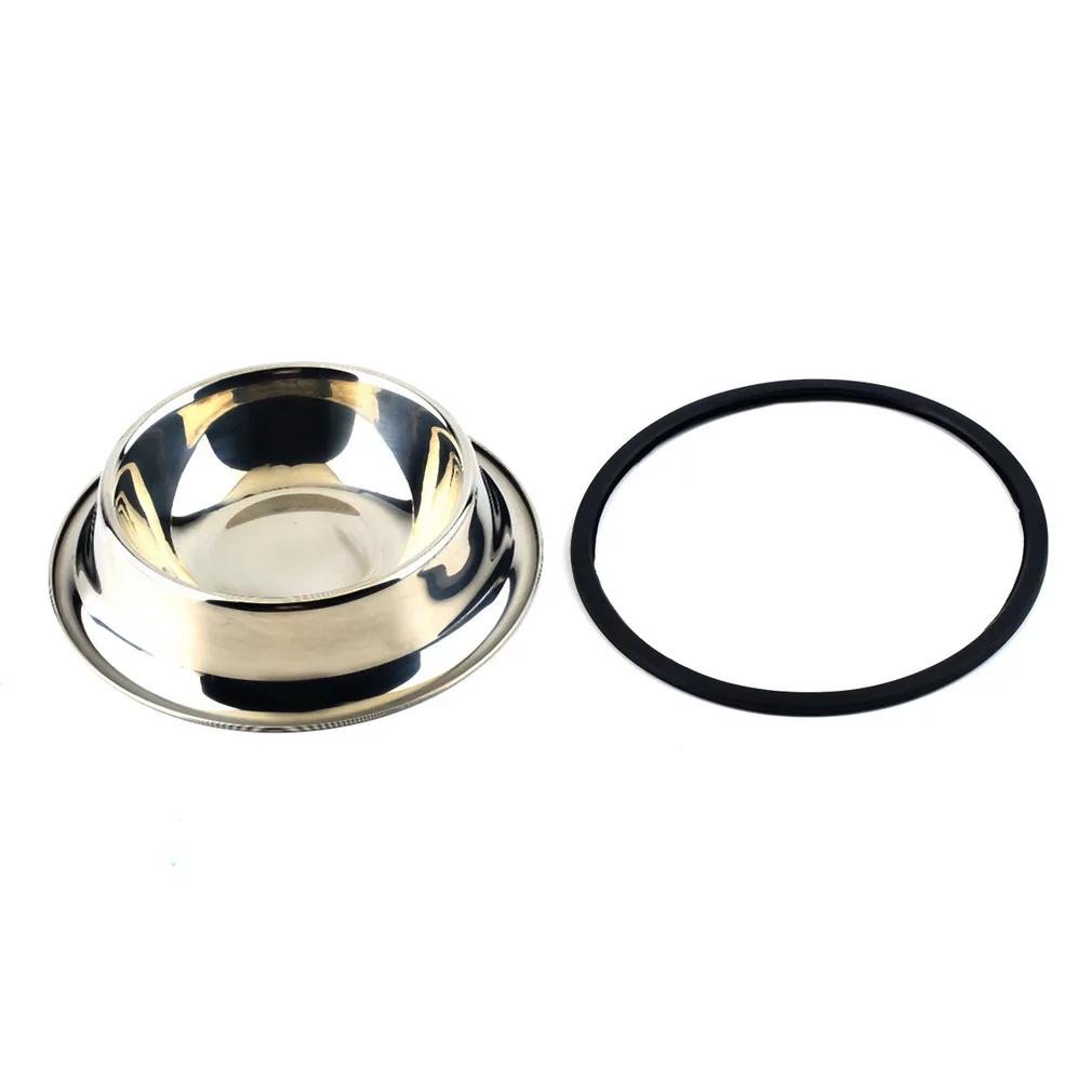 

1 pc Stainless Steel Standard Pet Puppy Cat Dog Food or Drink Water Bowl Dish With an Effective skid-resistance Rustproof New
