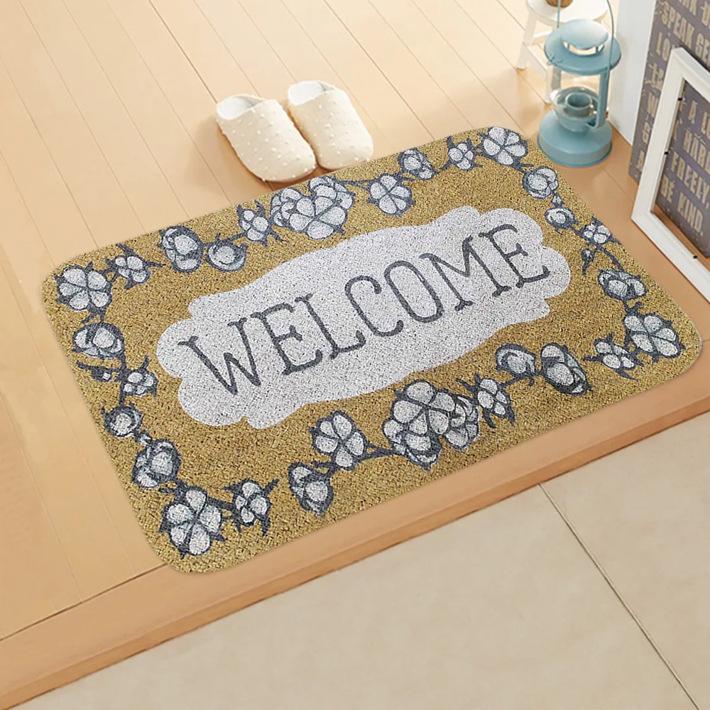 

Flannel Doorway Carpet Welcome to the Entrance Door Absorbent Non-slip Bedroom Living Room Decorative Carpet
