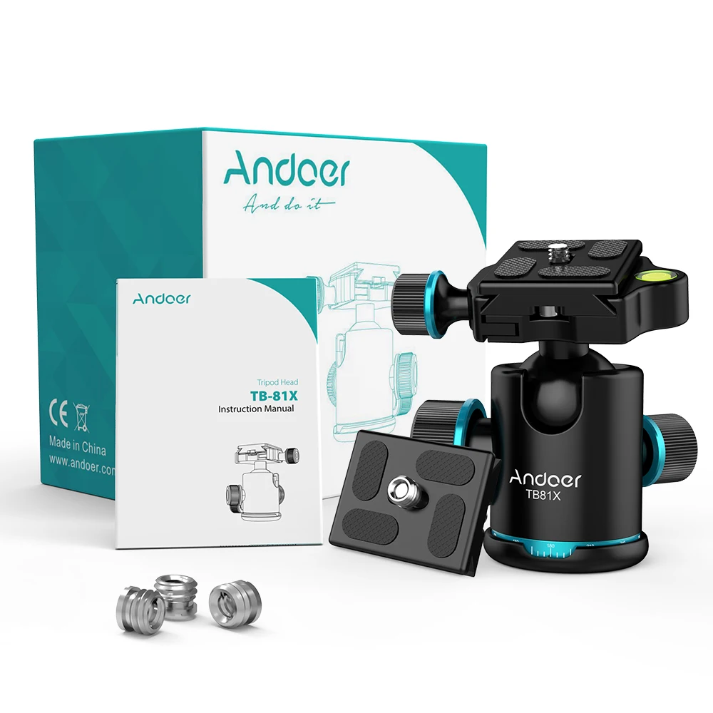 Шариковая головка для штатива Andoer TB81X панорамная с поворотом на 360 градусов