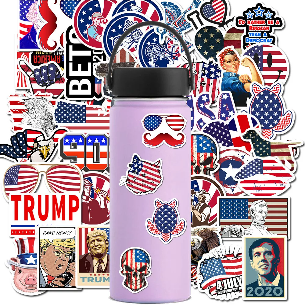 50 шт./упак. американские наклейки США Трампа для автомобиля и чемодана классные