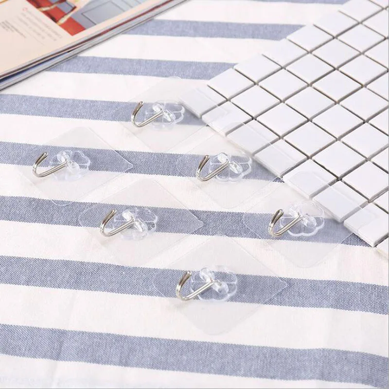 

5Pcs Home Kitchen Wall Rack Strong Adhesive Wall Hook Adhesive Hook is Strong And Transparent Punch-Free Universal Hook