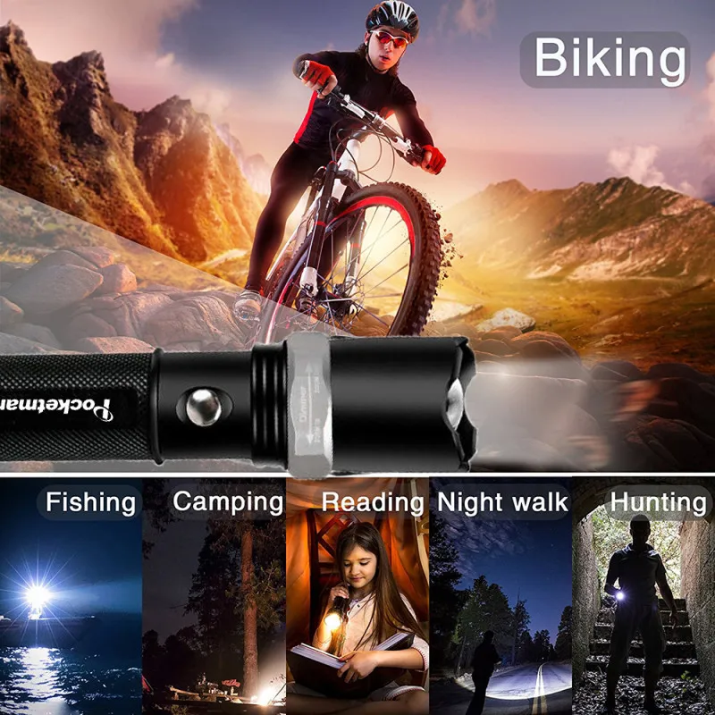 Супер яркий светодиодный фонарик USB масштабируемый 5 режимов фонарь