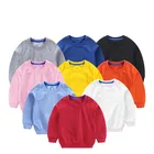 Оптовая продажа, однотонные хлопковые детские толстовки худи с длинными рукавами для детей 12 мес.-8 лет, осенне-зимний свитшот для мальчиков и девочек