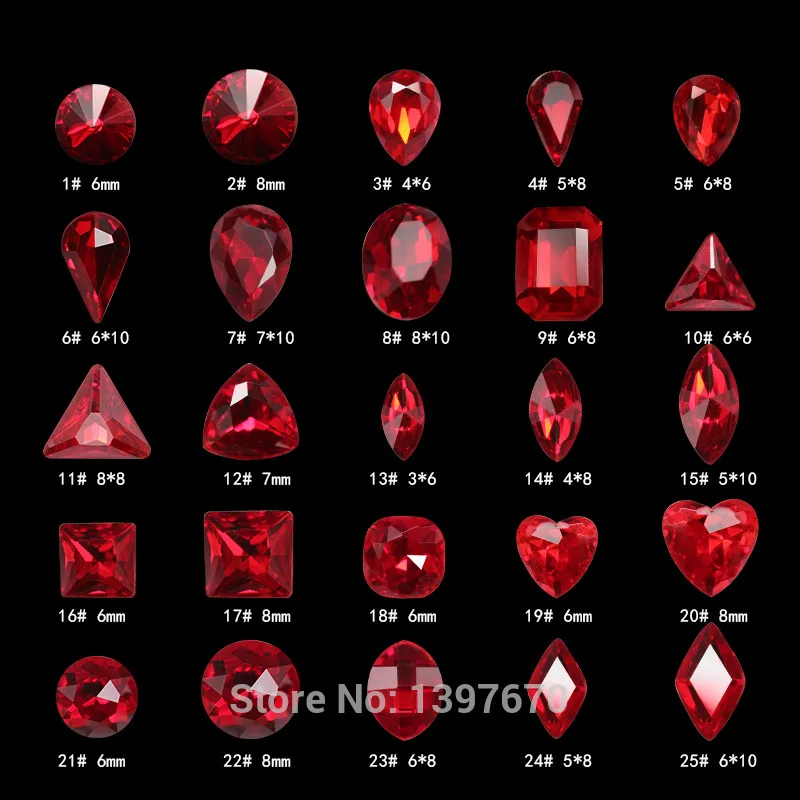 20 шт./упак. красный pointback Обувь с блестящими стразами стекло ногтей Стразы для
