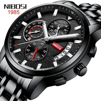 nibosi new men watches luxury brand men sports watches waterproof all steel chronograph quartz mens watch relogio masculino