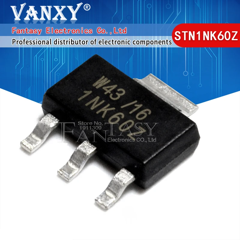 100 шт. STN1NK60Z SOT 223 1NK60Z STN1NK60 MOSFET N CH 600V 300MA SOT223 IC лучшее качество|Интегральные схемы| |