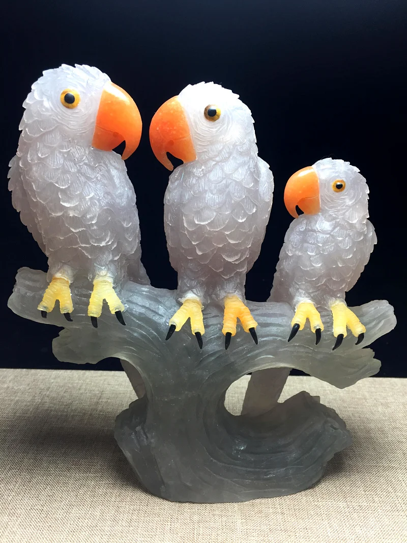 1450 г натуральный Радуга Флюорит попугай Резной декор Исцеление домашний