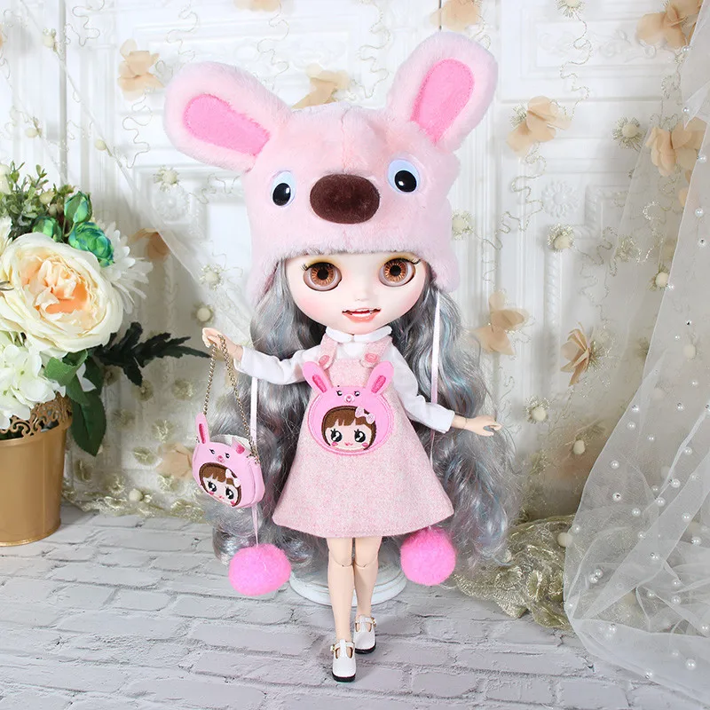 DBS Blyth icy 1/6 bjd комплект с розовой собакой костюм медведем сумка чулки шляпа подарок