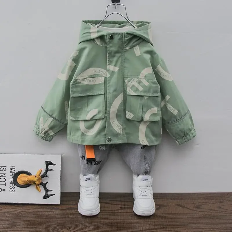 Хлопковая куртка для подростков Весенняя Повседневная Детская ветровка на
