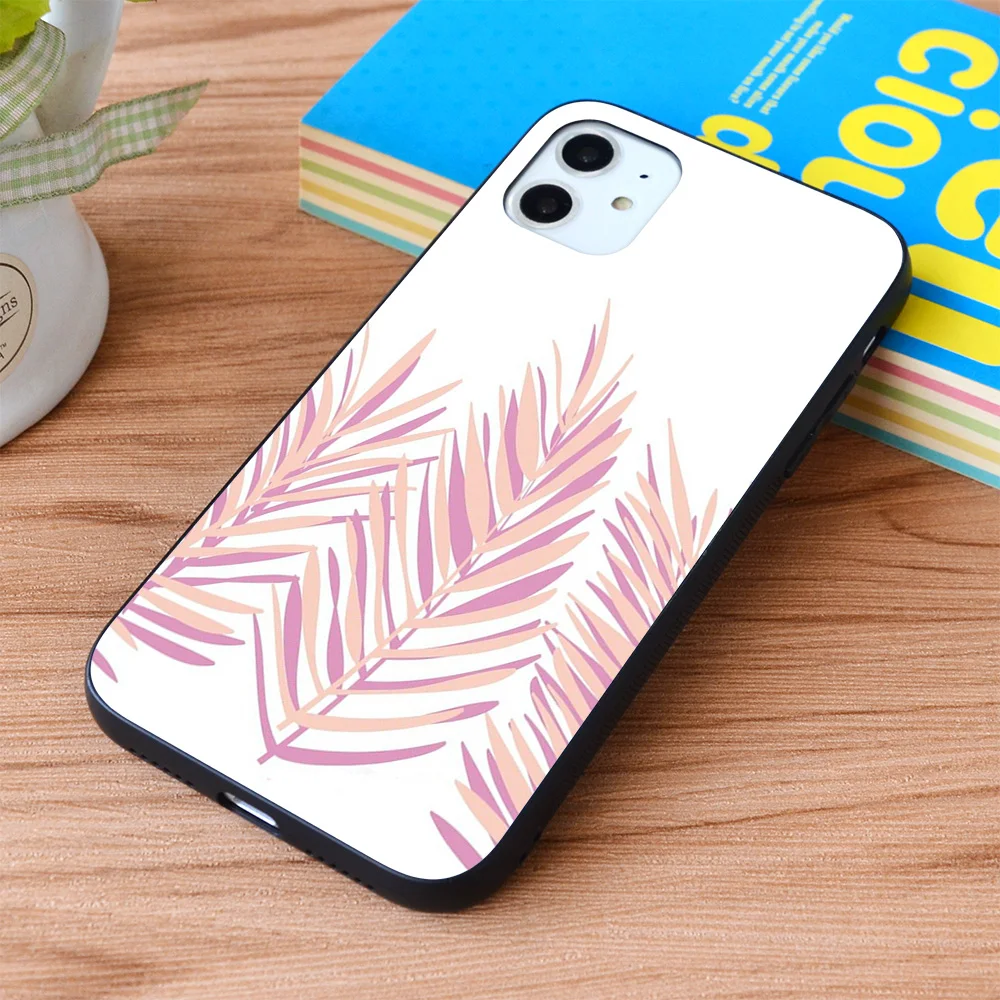 

For iPhone Palm trees leaves Soft TPU border Apple iPhone Case