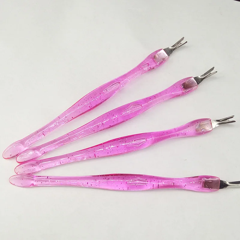 5Pcs Cosmetic Nail Art Tool Dead Skin Fork Trimmer Peeling Knife Cuticle Remover Salon Cuticle Pusher Pink Color