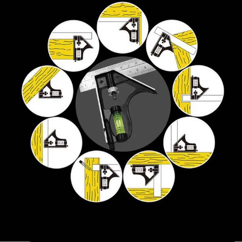 Regla de Ángulo Cuadrado de combinación profesional, 300mm(12 