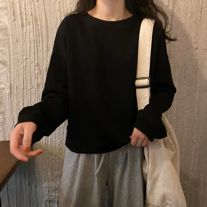 

XZ898 2021 new loose and lazy wild spring and autumn long-sleeved Sweatshirts women