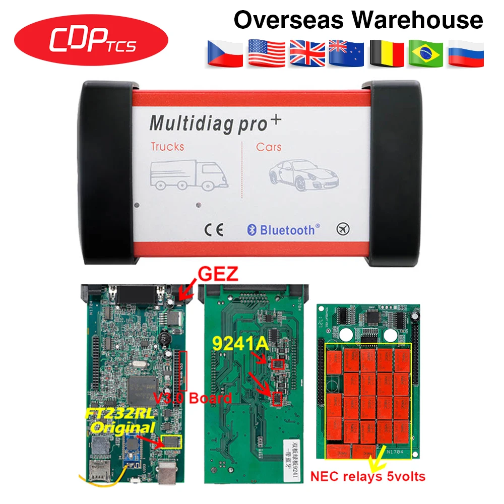 Multidiag pro с OBD2 bluetooth TCS PRO CDP pro Plus R3 keygen код ридер OBDII OBD2 диагностический инструмент для автомобиля/грузовика