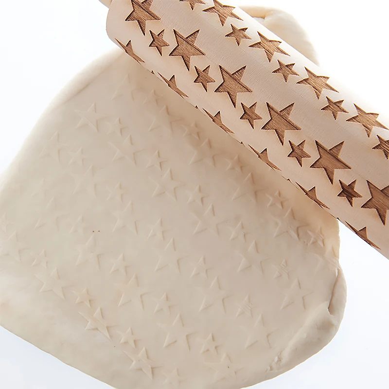 

Wood christmas Printing Carving Rolling Pin Wooden Carvings Embossing Elk Snowflake Christmas Tree Snowman Cookies Crafts