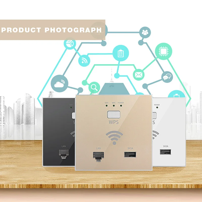 300 Мбит/с в стене беспроводной точка доступа AP маршрутизатор для отеля Wi-Fi проект