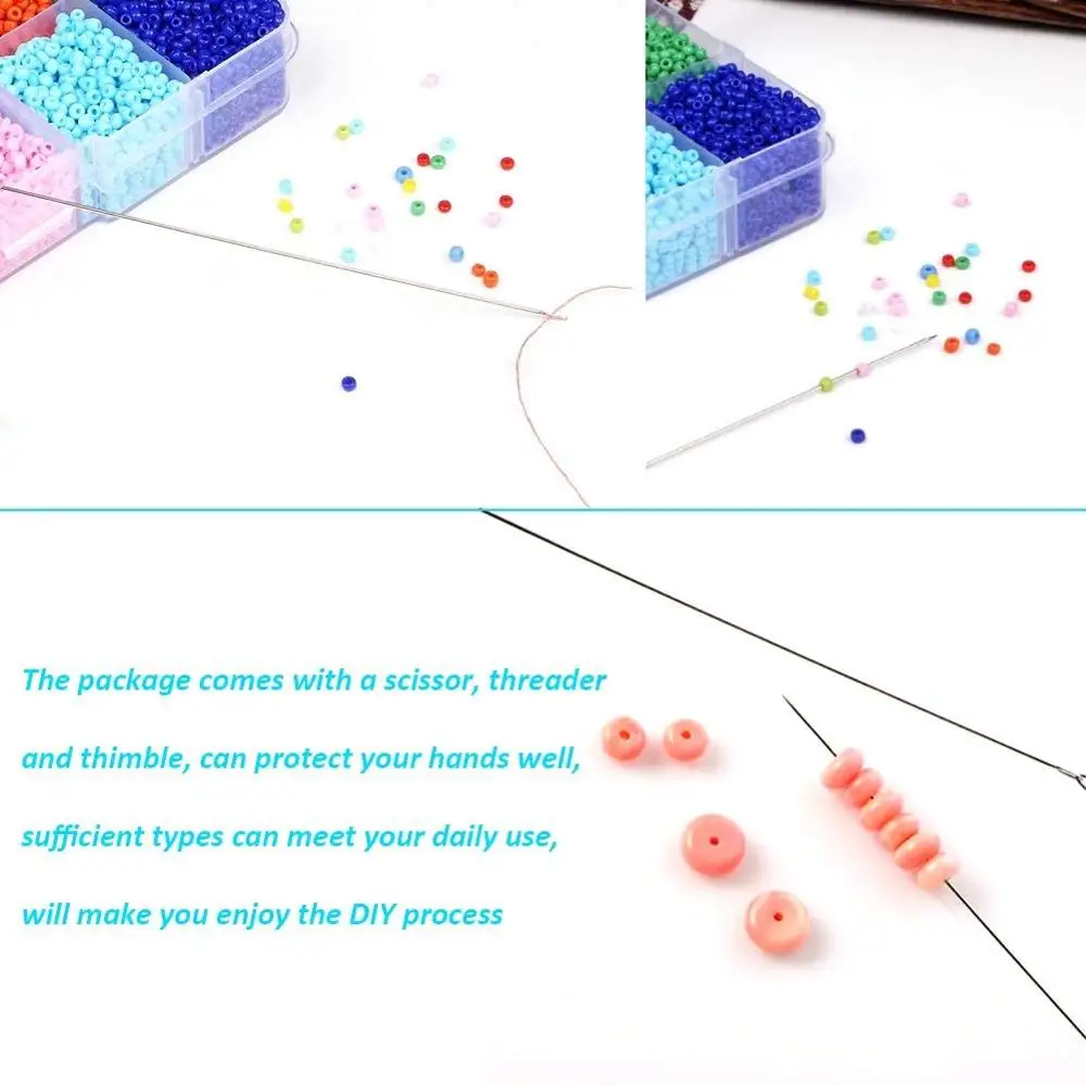 Иглы LMDZ для бисероплетения 6 длинных прямых игл 5 шт. нарезки шариков швейные иглы