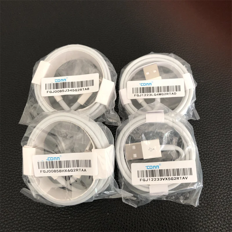 

10pcs/lot New Box 1m/3ft 2m/6ft Original 8IC E75 Chip OD:3.0mm Data Sync USB charger Cable for Foxconn for11 7 8 Plus XR XS MAX