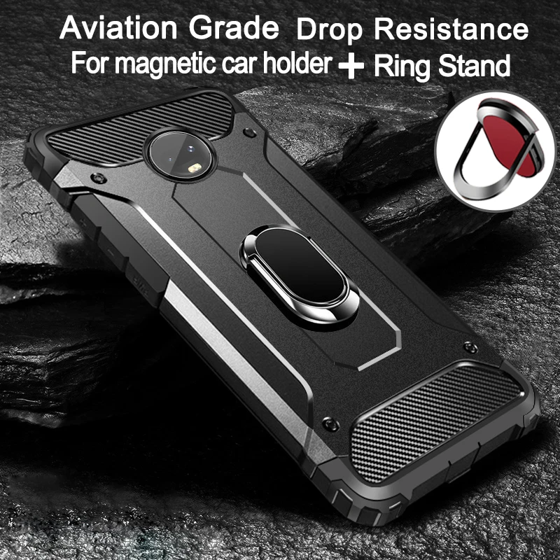 Авиации противоударный чехол с кольцом подставкой Чехол для телефона Moto G7 G6 G5S G5 G4