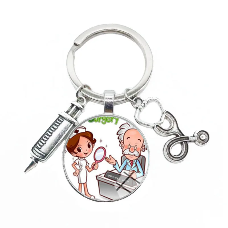 Милый медицинский брелок с любовным сердцем ангелом кольцо для ключей