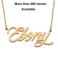 cursive initial letters name necklace for ebony birthday party christmas new year graduation wedding valentine day gift