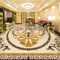 european style 3d marble tiles floor wallpaper living room hotel luxury 3d flooring mural pvc self adhesive waterproof stickers
