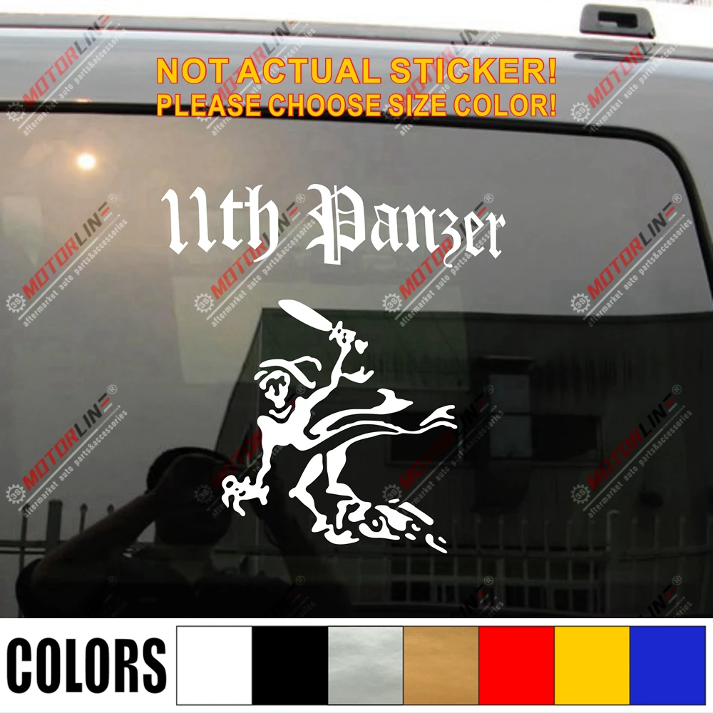 

11th Panzer Division Ghost WW2 Tanks German Panther Army Car Truck Decal Bumper Sticker Windows Vinyl Die cut