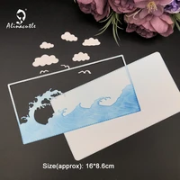 alinacutle metal cutting dies cut mini slimline sea wave clouds scrapbooking paper craft handmade album card punch art knife die