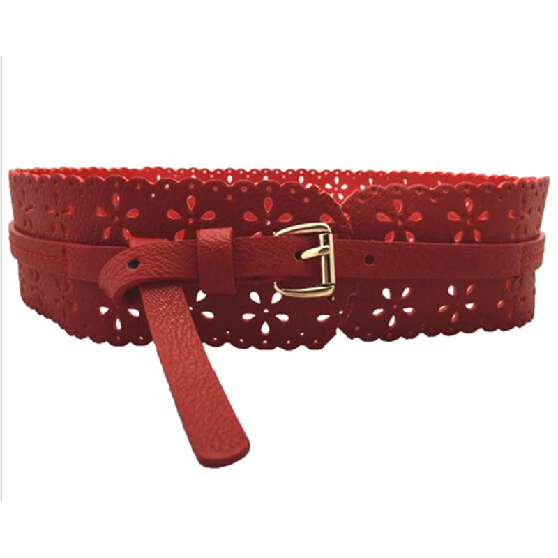 Женский широкий пояс с цветочным принтом новая мода искусственная кожа женский