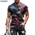 Футболка мужская с круглым вырезом, модная Повседневная рубашка с цветным 3D-принтом, с короткими рукавами, в стиле кэжуал, лето 2021