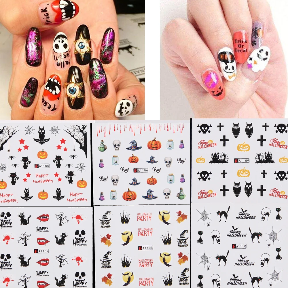 48 шт водяной знак Роза фонарь-тыква мультфильм череп голова наклейки Хэллоуин