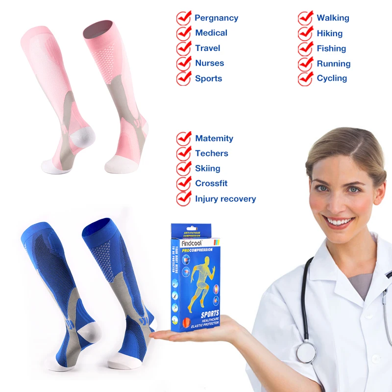 Findcool компрессионные чулки беговые носки для занятий Баскетболом нейлоновые