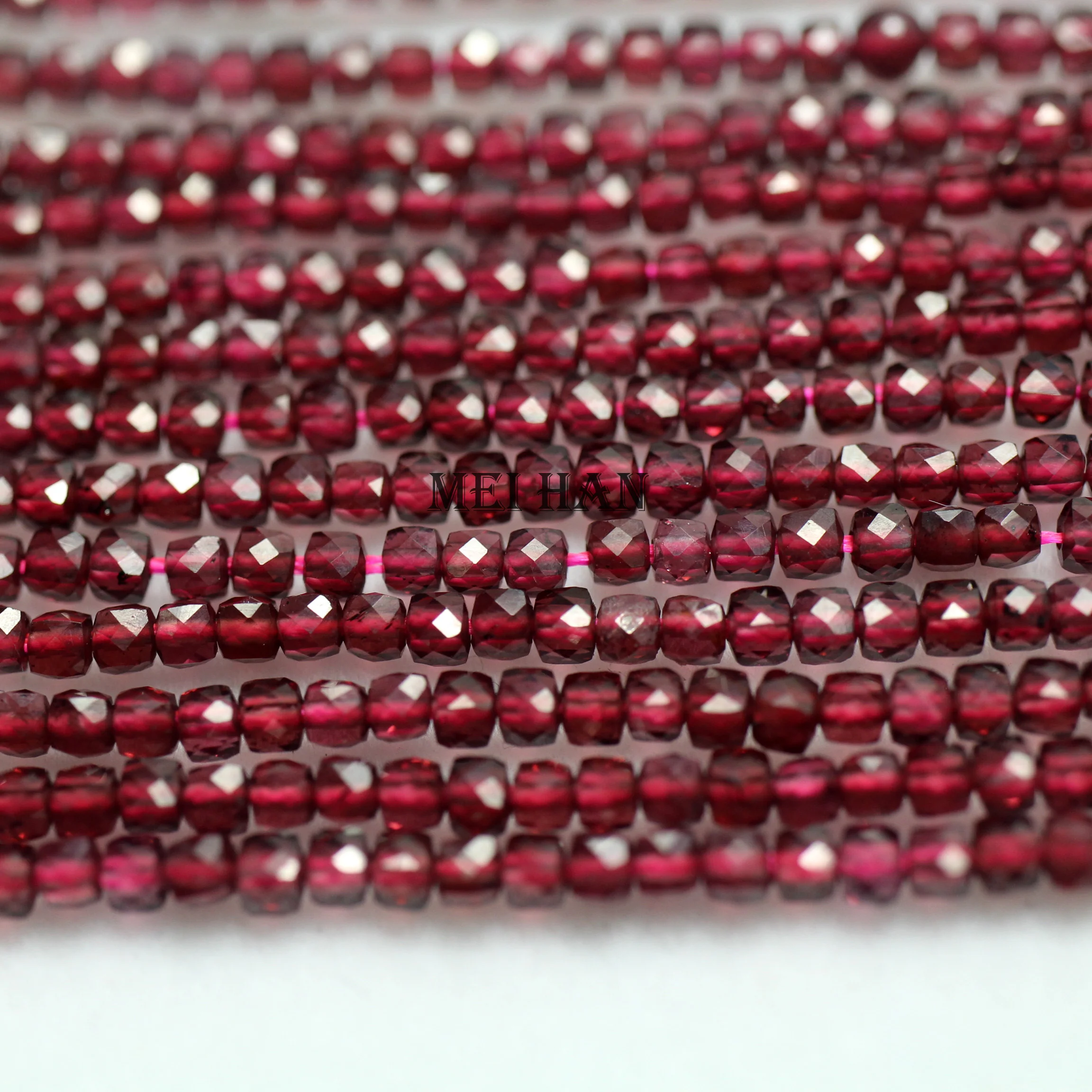 Оптовая продажа (3 нити/комплект) натуральный красный гранат 2 мм|Бусины| |