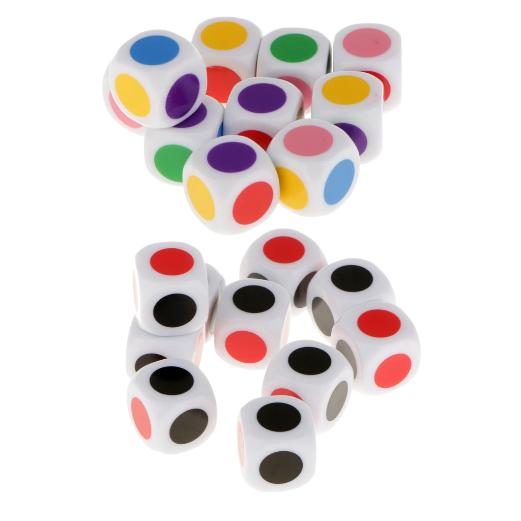 

10 Pcs Playing Dice in 6 Various Colors Pr Board Game Educational Toys