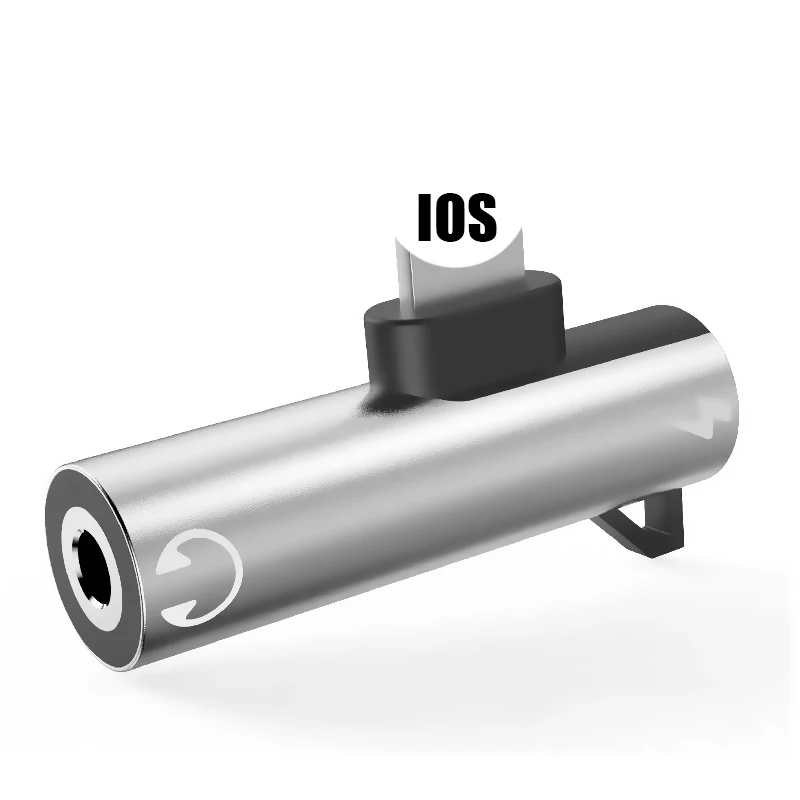 2 в 1 аудио наушники зарядка двойной адаптер разветвитель для iPhone XR XS X 7 8 Plus для 3,5 мм разъем для наушников AUX кабель Разъем - Цвет: Серебристый